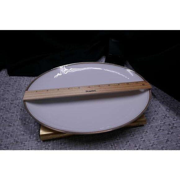 Lorren Home Trends Bone China Dinnerware Set, White with  Fine Bone Translucent Porcelain 5 piece serving set with Gold Trim and Handles